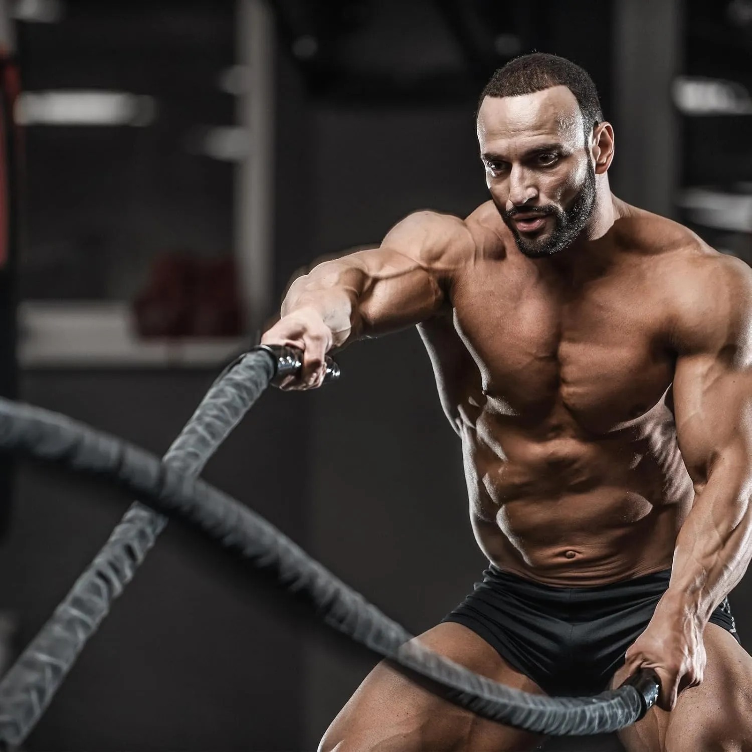Battle Ropes Black Workout Rope 1 inch Battle Ropes for Home Gym 30ft Exercise Ropes for Working Out Heavy Ropes for Exercise Training Weighted Rope Weighted Workout Rope Battle Rope