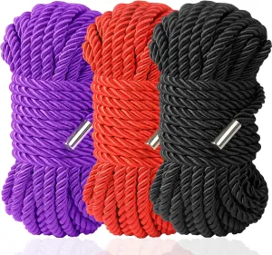 BDSM Shibari Bondage Sex Rope - BDSM Kit Adult Bondage Restraints Set Sex Toys for Women & Couples, 32 Feet 8MM (3 cloors)