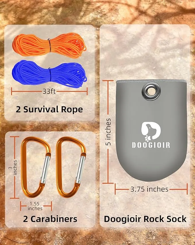 Bear Bag Hanging System, Ultralight Bear Food Bag Hanging Kit for Backpacking and Camping, Includes a Waterproof Bear Bag, Nylon Bag, Paracord Nylon Ropes, Carabiner, Sock and Instructions