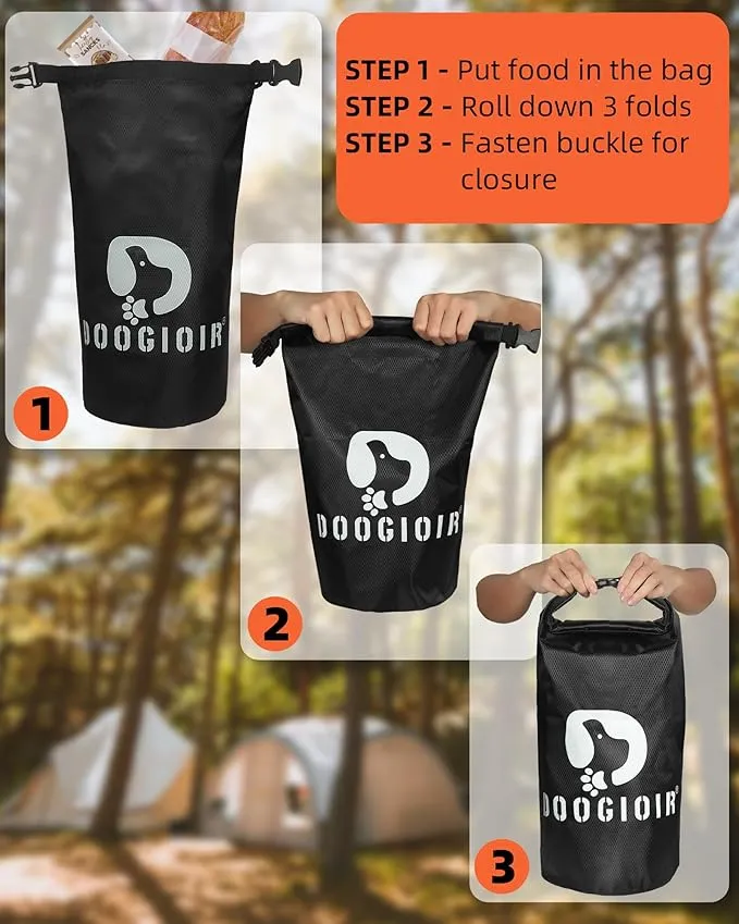 Bear Bag Hanging System, Ultralight Bear Food Bag Hanging Kit for Backpacking and Camping, Includes a Waterproof Bear Bag, Nylon Bag, Paracord Nylon Ropes, Carabiner, Sock and Instructions