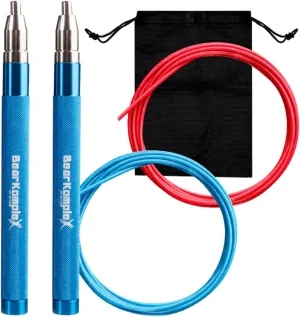 Bear KompleX Speed Jump Rope - Adjustable Tangle-Free Skipping Rope, Lightweight Handles, Smooth 360° Swivel Bearings, 2 Steel Cables, Free Carrying Case