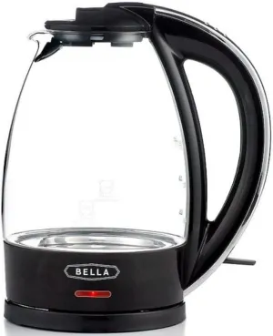 BELLA 7-Cup German Schott Glass Electric Kettle with 360 Removable Base