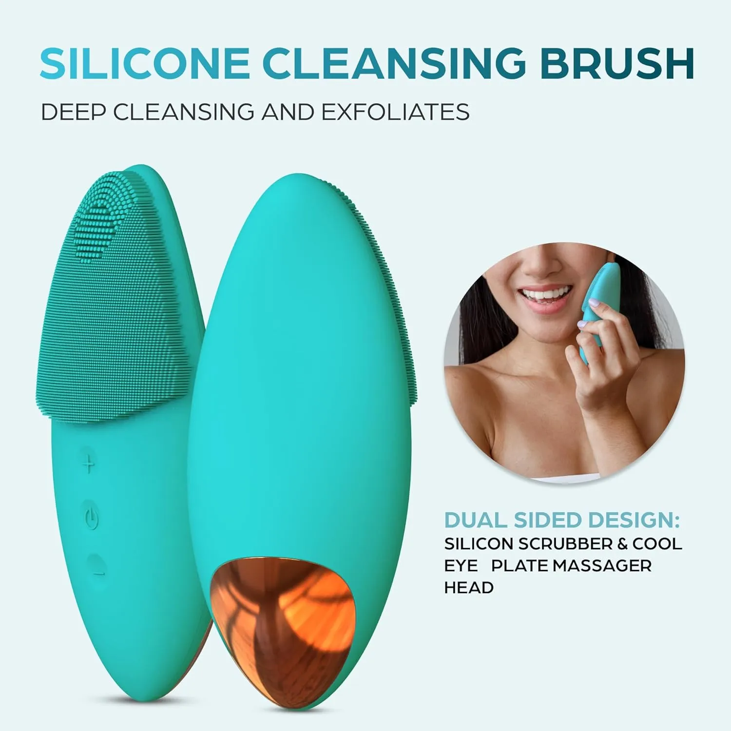 Bella Ciao Aqua 12-Speed Facial Cleansing Brush | Rechargeable Eye & Face Massager for Women | Water-Resistant Silicone Face Scrubber, Face Exfoliator |Facial Cleanser, Pore Cleaner