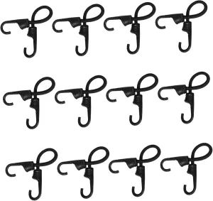 BESPORTBLE 12pcs Elastic Bungee Straps for Car Trunk Bike Rack Heavy Duty Cargo Tie Down Ropes with Hooks for Outdoor Camping Luggage Organization Secure Stretch Design
