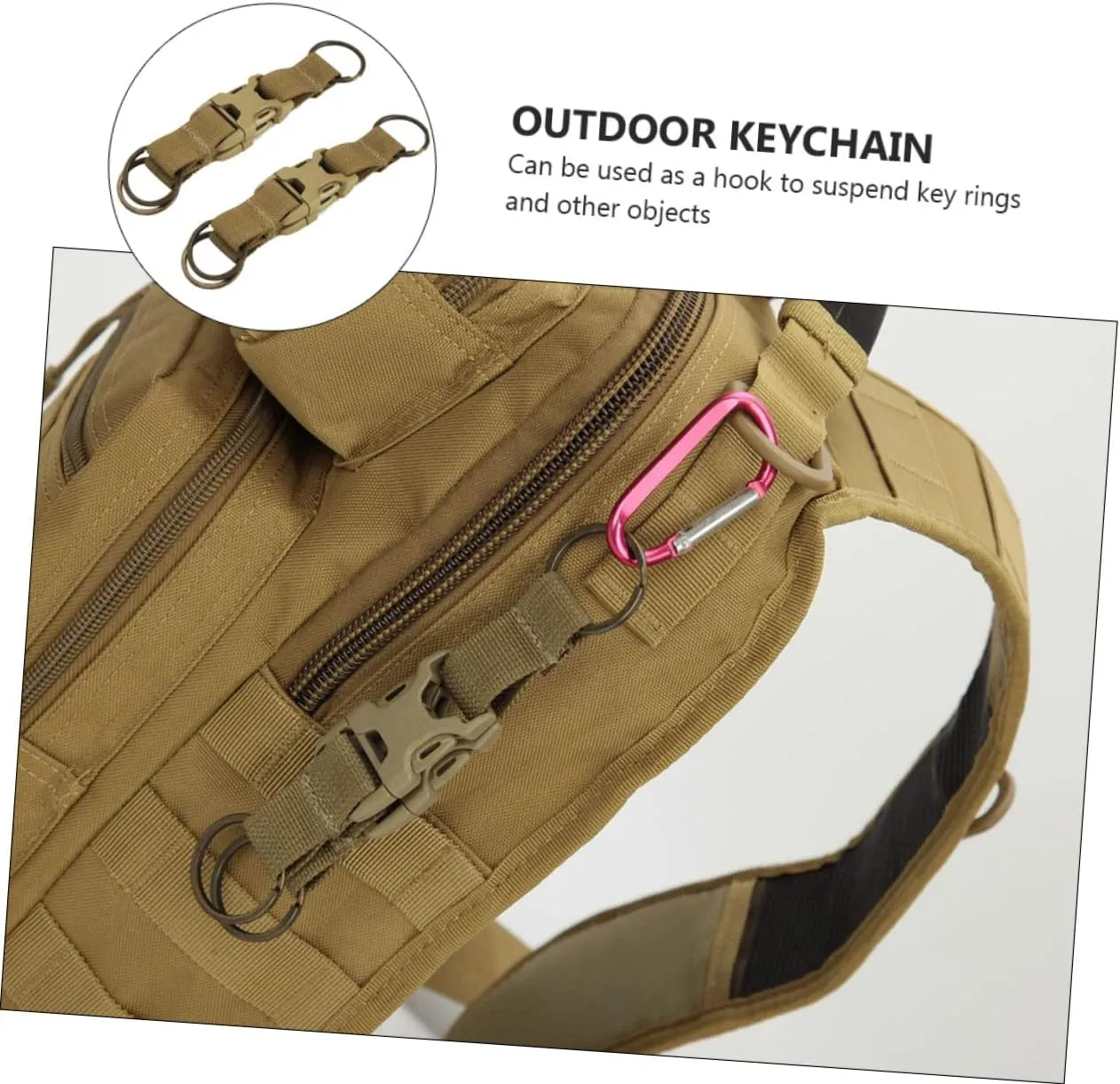 BESPORTBLE Bag Buckle Carabiner Clip Large Utility Rack Chain Cam Strap S Hooks Cords Winch Tey Large Cable Ties