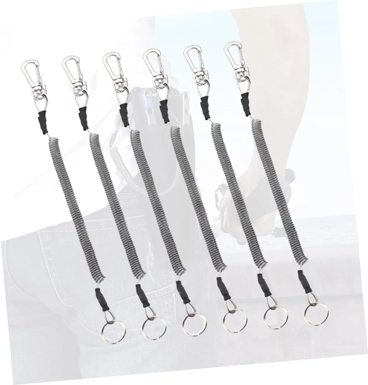 BESPORTBLE Sets Fishing Tether Accessory Elastic Ropes Lanyard for Kayak Boat and Outdoor Fishing Gear Pcs