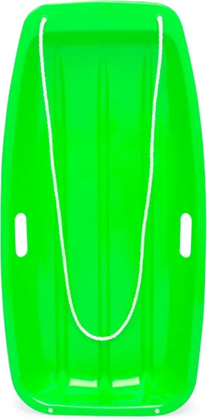 Best Choice Products 35in Kids Plastic Toboggan Snow Sled w/Pull Rope, 2 Handles