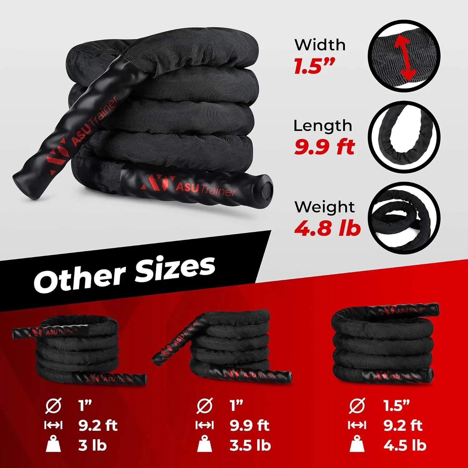 Best Weighted Jump Rope for Men and Women – Indoor & Outdoor Exercise Rope with Nylon Sleeve & Heat-Shrink Handles – Heavy Jump Rope for Fitness, Workout, Boxing, Strength, & Speed