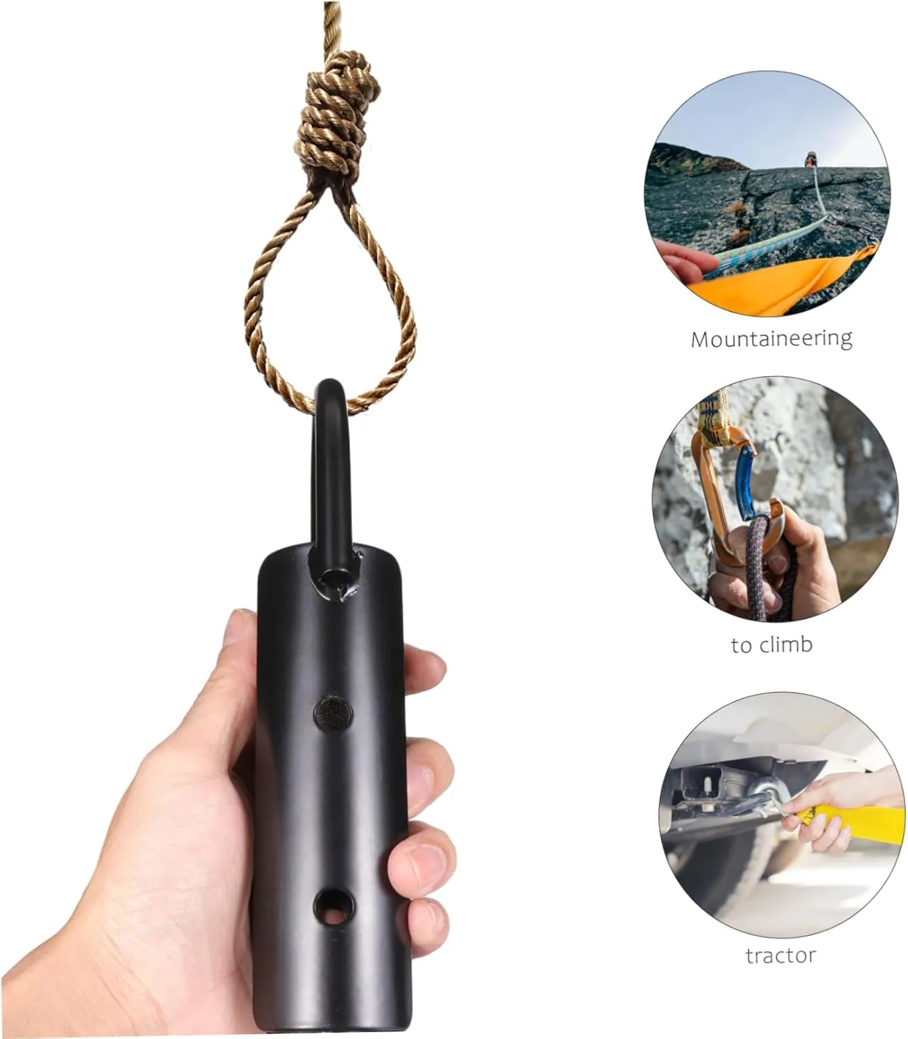 BESTonZON Jute Rope Hook for Outdoor Use Sturdy Climbing Hook with Strong Load Bearing Capacity Easy Installation