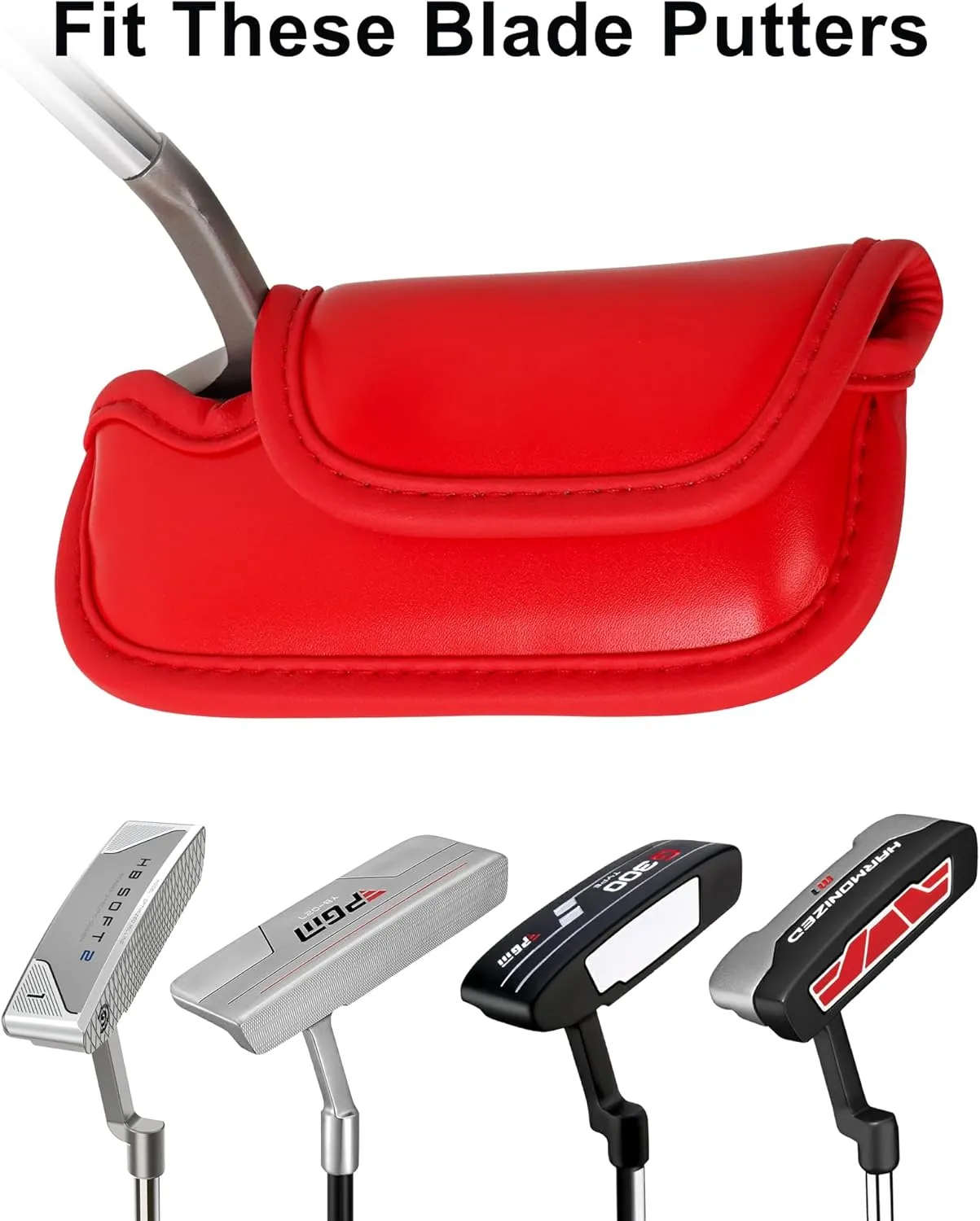 BIG TEETH Golf Head Cover Blade Putter Covers Leather Lightweight Golf Club Protector Fit for Scotty Cameron Taylormade Odyssey
