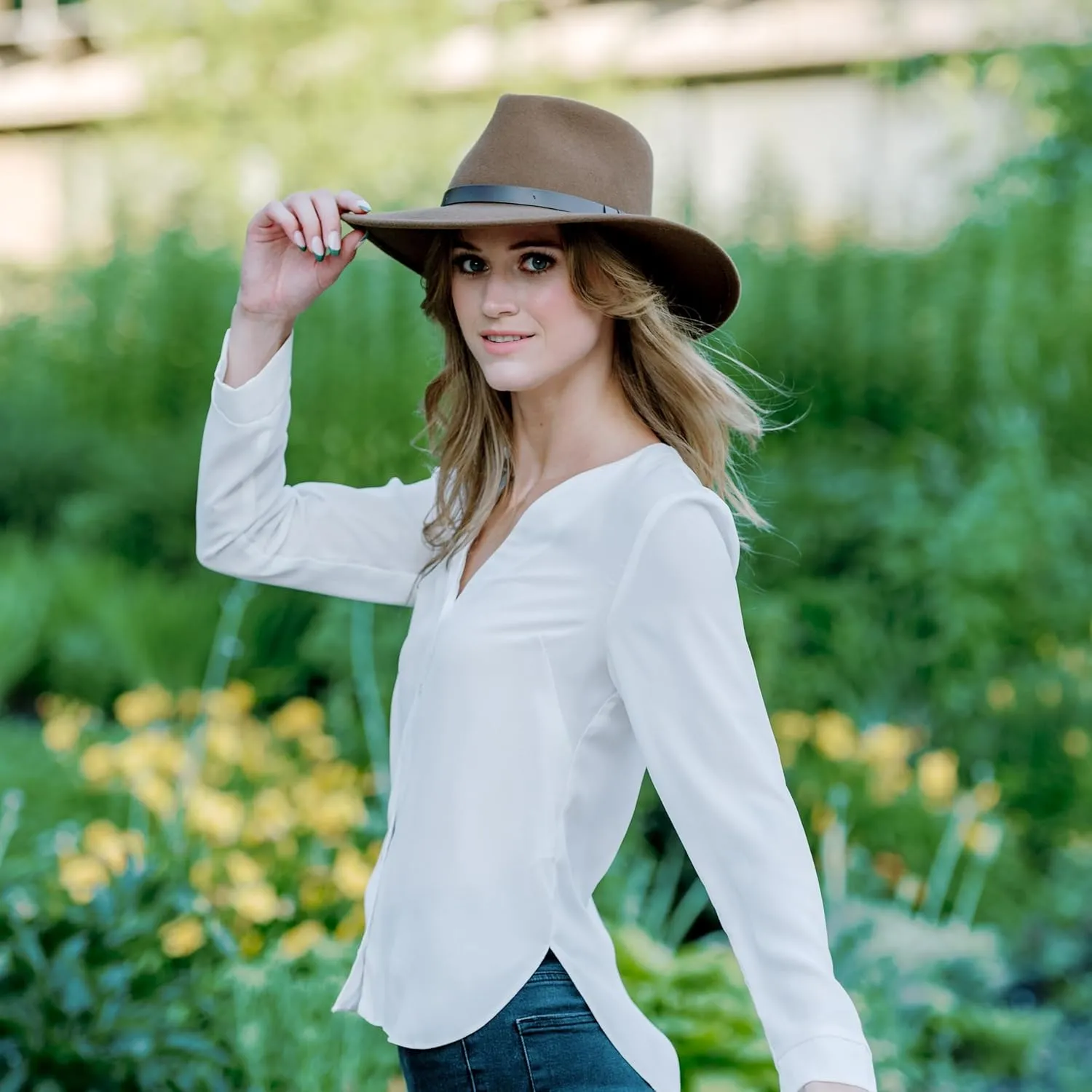 Bigalli Australian Hat for Women/Men 100% Wool Felt Outback Hat Crushable Waterproof Teardrop - Cowboy Cowgirl Hat