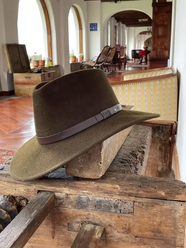 Bigalli Australian Hat for Women/Men 100% Wool Felt Outback Hat Crushable Waterproof Teardrop - Cowboy Cowgirl Hat