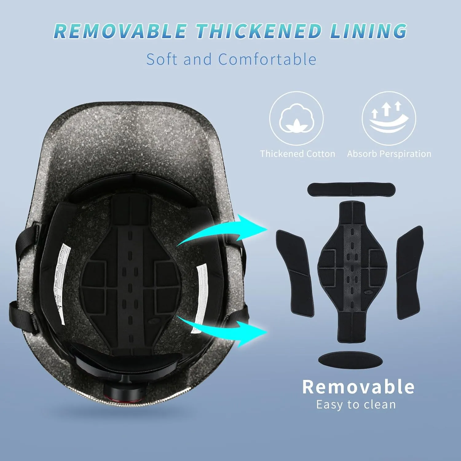 Bike Helmet Adult - Bicycle Helmets for Men Women - with LED Rear Lights - Baseball Cap Style Adjustable Scooter Helmets for City Road Commuter Cycling Biking Skating