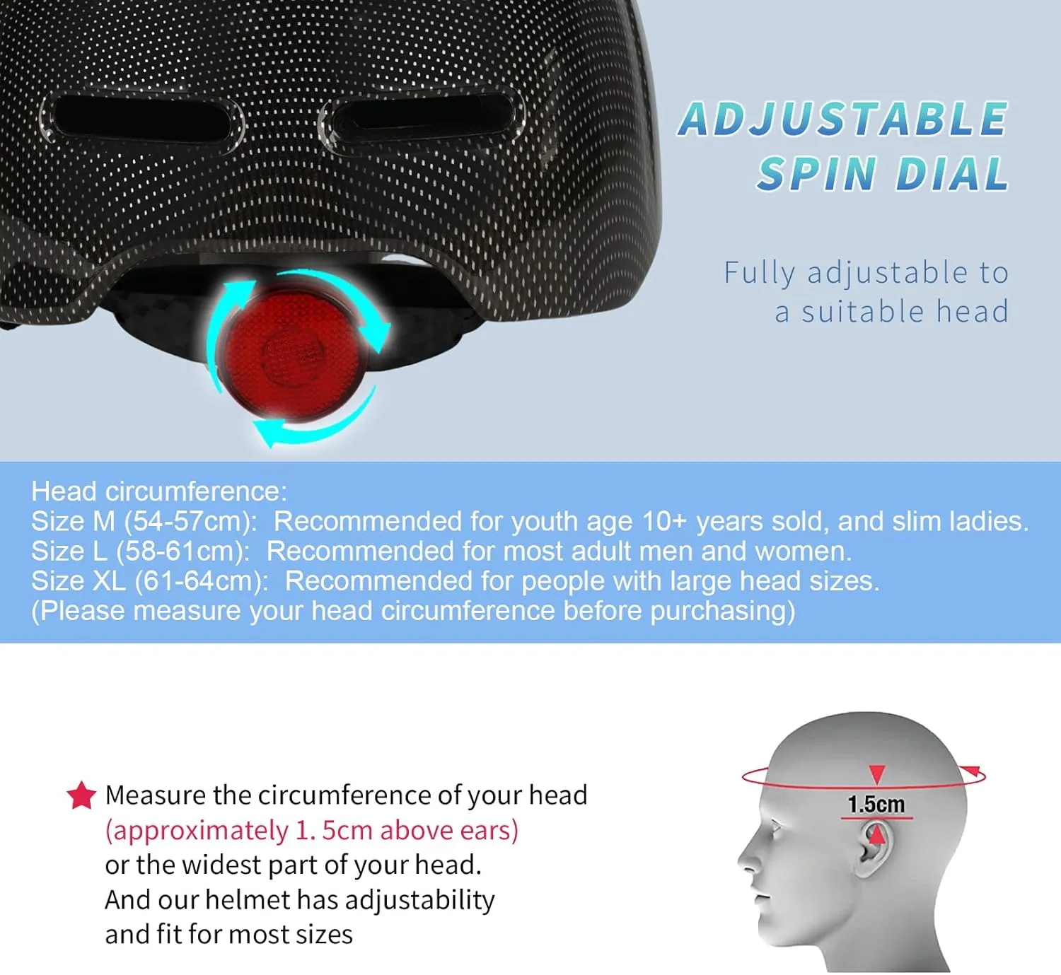 Bike Helmet Adult - Bicycle Helmets for Men Women - with LED Rear Lights - Baseball Cap Style Adjustable Scooter Helmets for City Road Commuter Cycling Biking Skating