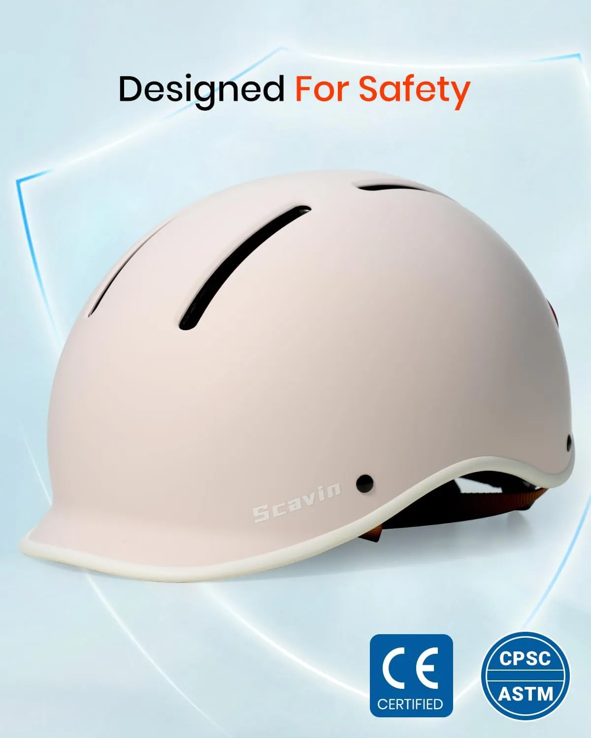 Bike Helmet for Adult: Bicyle Helmet with EPS Foam Interior for Men & Women, Adjustable Cycling Helmet with LED Light Safety Certified for Commuting, Road Biking