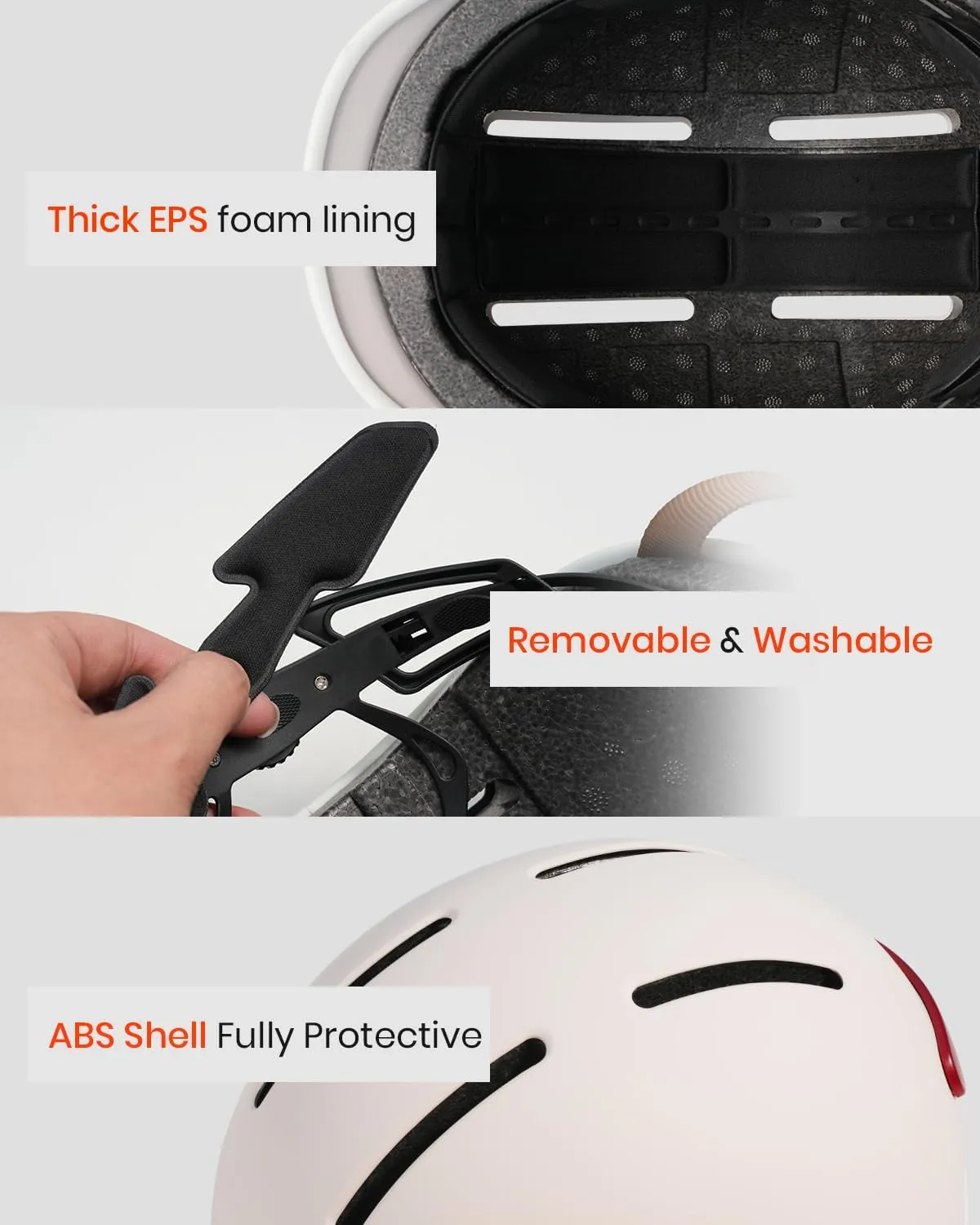 Bike Helmet for Adult: Bicyle Helmet with EPS Foam Interior for Men & Women, Adjustable Cycling Helmet with LED Light Safety Certified for Commuting, Road Biking