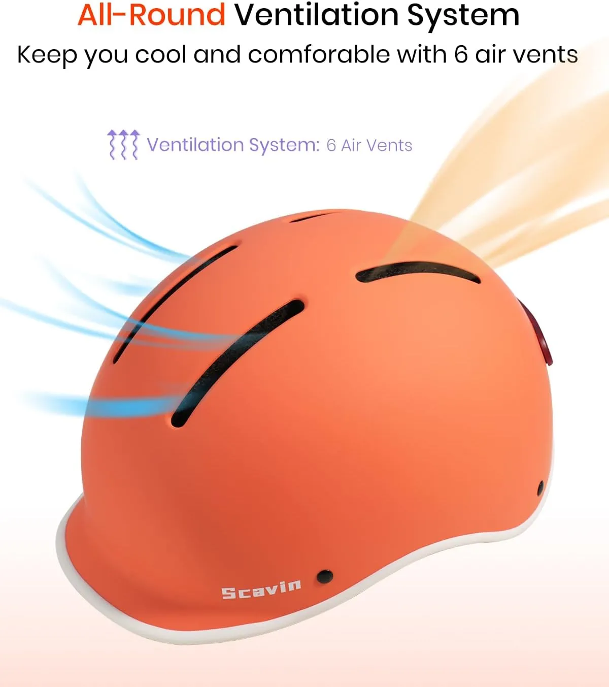 Bike Helmet for Adult: Bicyle Helmet with EPS Foam Interior for Men & Women, Adjustable Cycling Helmet with LED Light Safety Certified for Commuting, Road Biking