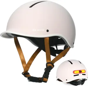 Bike Helmet for Adult: Bicyle Helmet with EPS Foam Interior for Men & Women, Adjustable Cycling Helmet with LED Light Safety Certified for Commuting, Road Biking