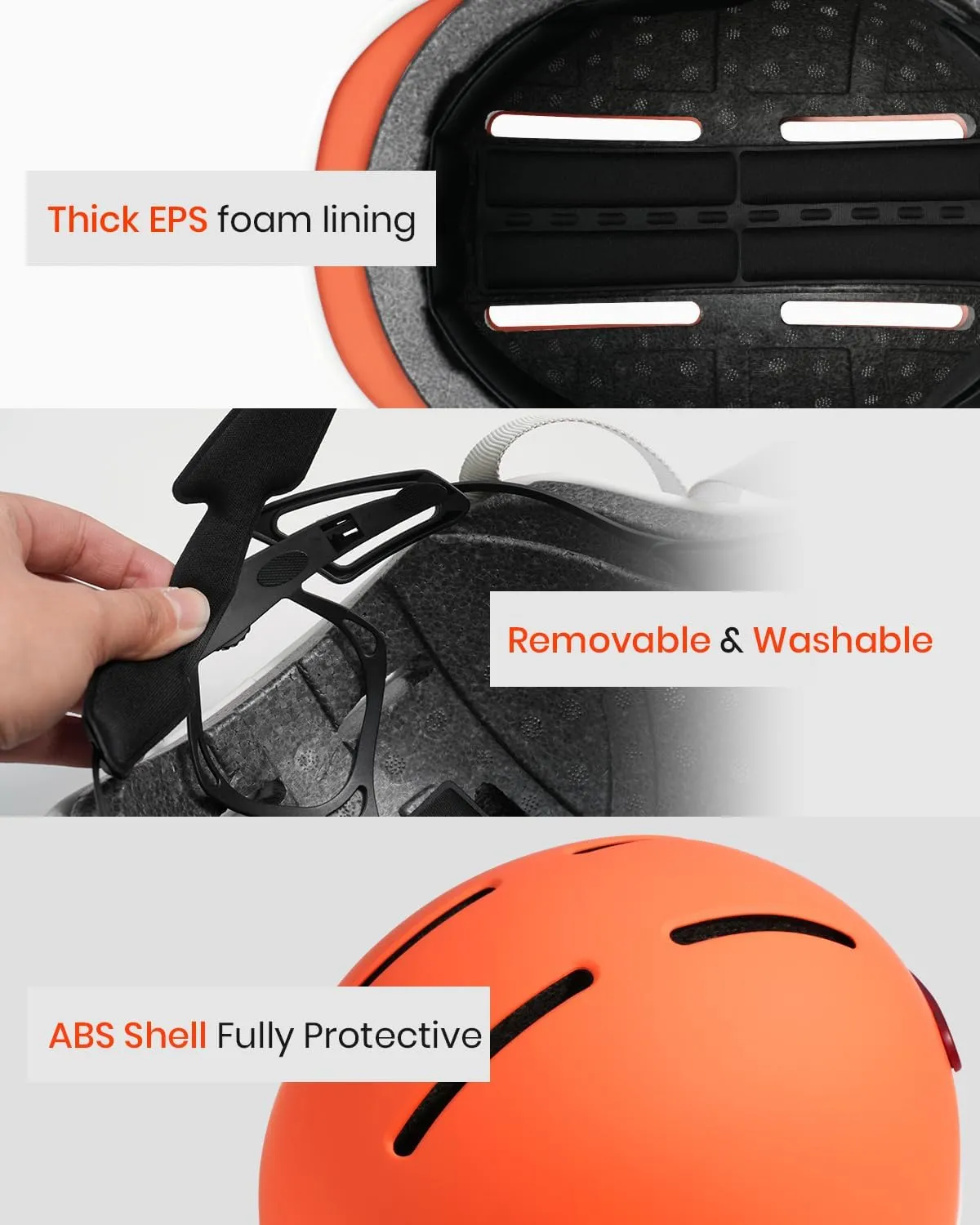 Bike Helmet for Adult: Bicyle Helmet with EPS Foam Interior for Men & Women, Adjustable Cycling Helmet with LED Light Safety Certified for Commuting, Road Biking
