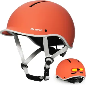 Bike Helmet for Adult: Bicyle Helmet with EPS Foam Interior for Men & Women, Adjustable Cycling Helmet with LED Light Safety Certified for Commuting, Road Biking