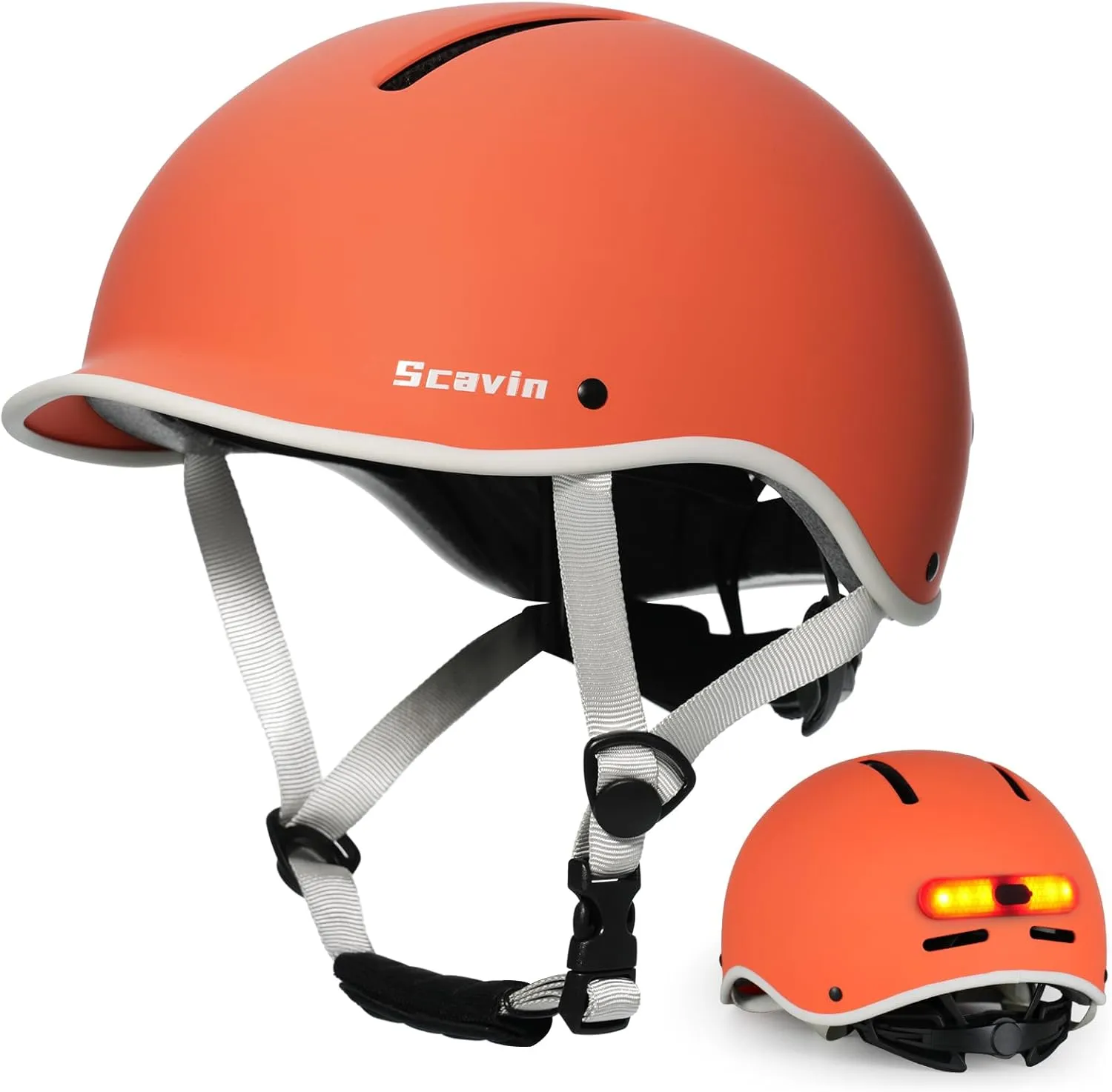 Bike Helmet for Adult: Bicyle Helmet with EPS Foam Interior for Men & Women, Adjustable Cycling Helmet with LED Light Safety Certified for Commuting, Road Biking