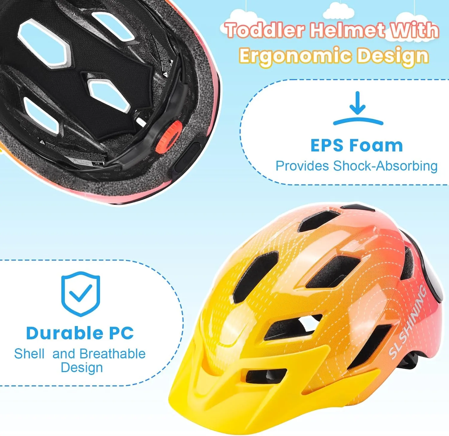 Bike Helmet for Kids 8-14/5-8 with Rechargeable 64 LED Safety Light Patterns Remote Control, Toddler Helmet for Kids 3-5 Breathable & Lightweight, Adjustable Detachable Visor for Multi-Sport