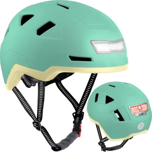 Bike Helmet with LED Lights - Urban Bicycle Helmet for Adults, Men & Women - CPSC & NTA-8776 Dual Certified - Class 3 E-Bikes, Scooters, Onewheel, Commuter, Mountain