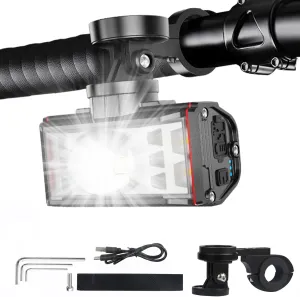 Bike Light Front,Headlight 1800 Lumen Super Bright LED Lights, USB Rechargeable Cycling Warning Flash Light Handlebar Mount for Men Women Kids Bicycle Accessories