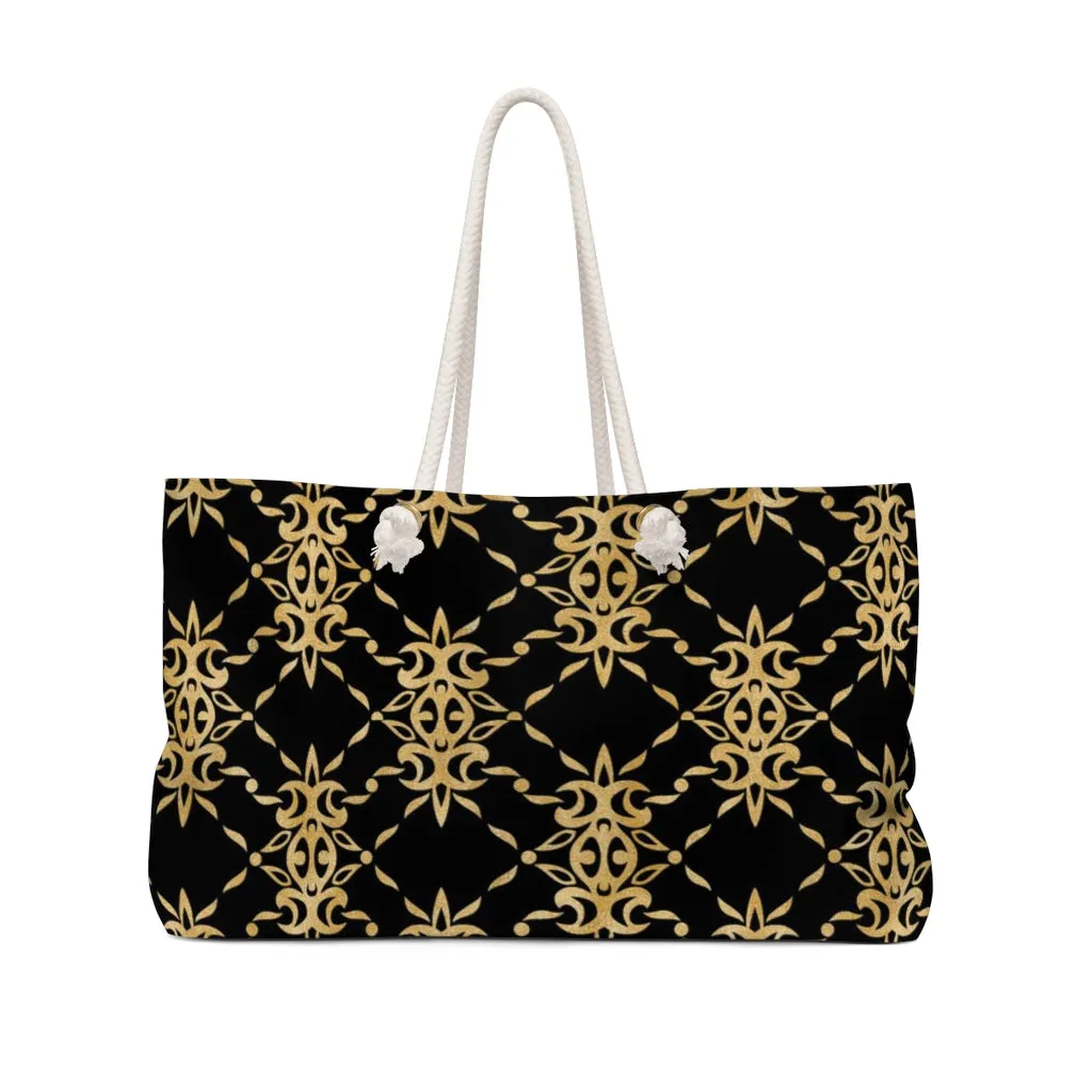 Black and Gold Weekender Bag