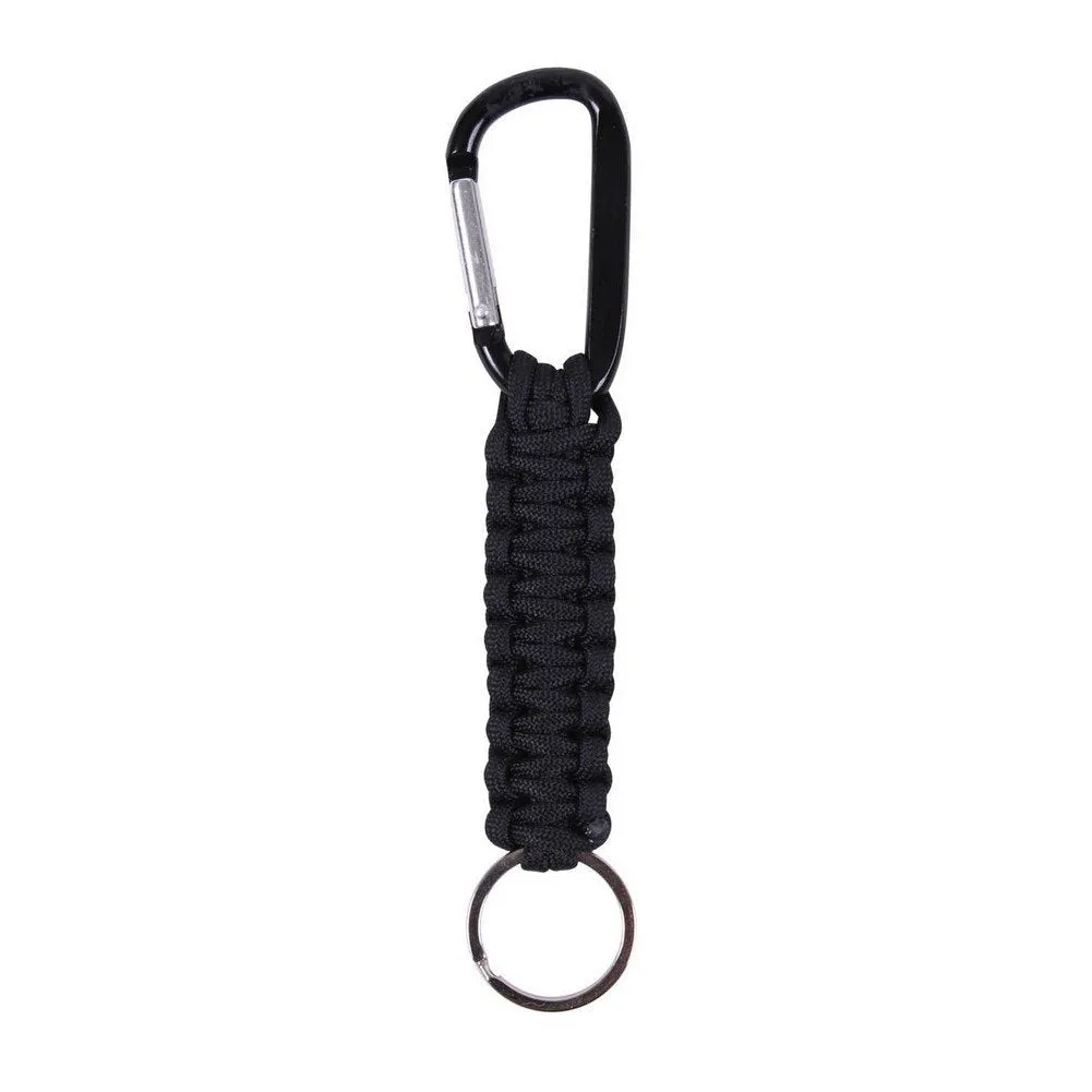 BLACK PARACORD KEYCHAIN W/ CARABINER