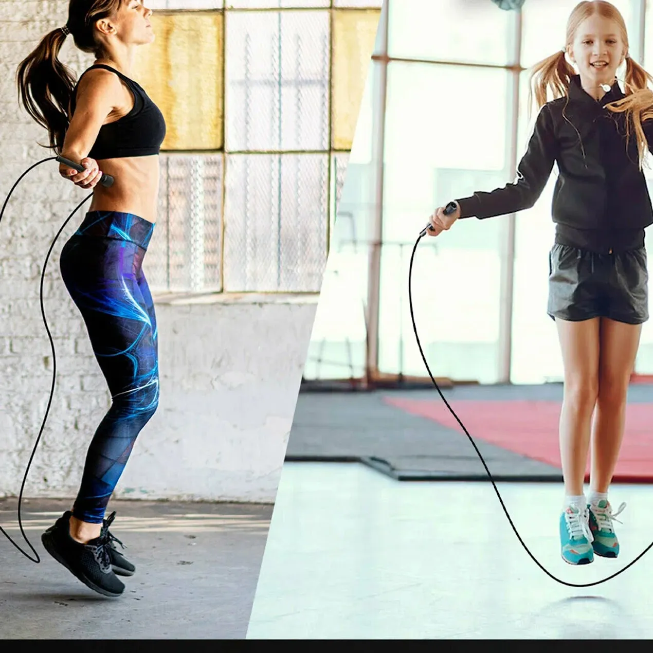 Black Skipping Rope – Adjustable, Durable & Perfect for Cardio