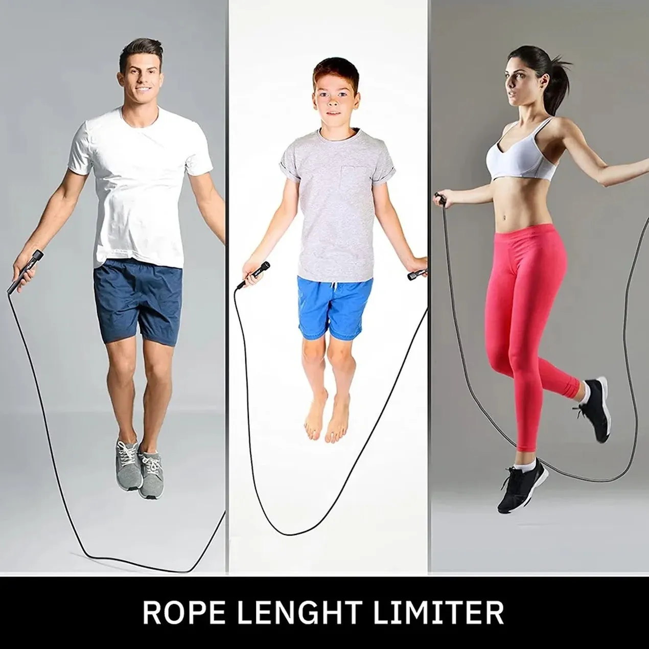 Black Skipping Rope – Adjustable, Durable & Perfect for Cardio
