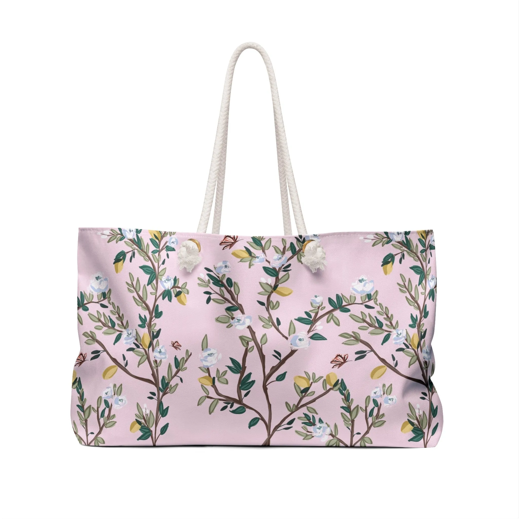 Blossom Garden Striped Monogrammed Carry-All Tote