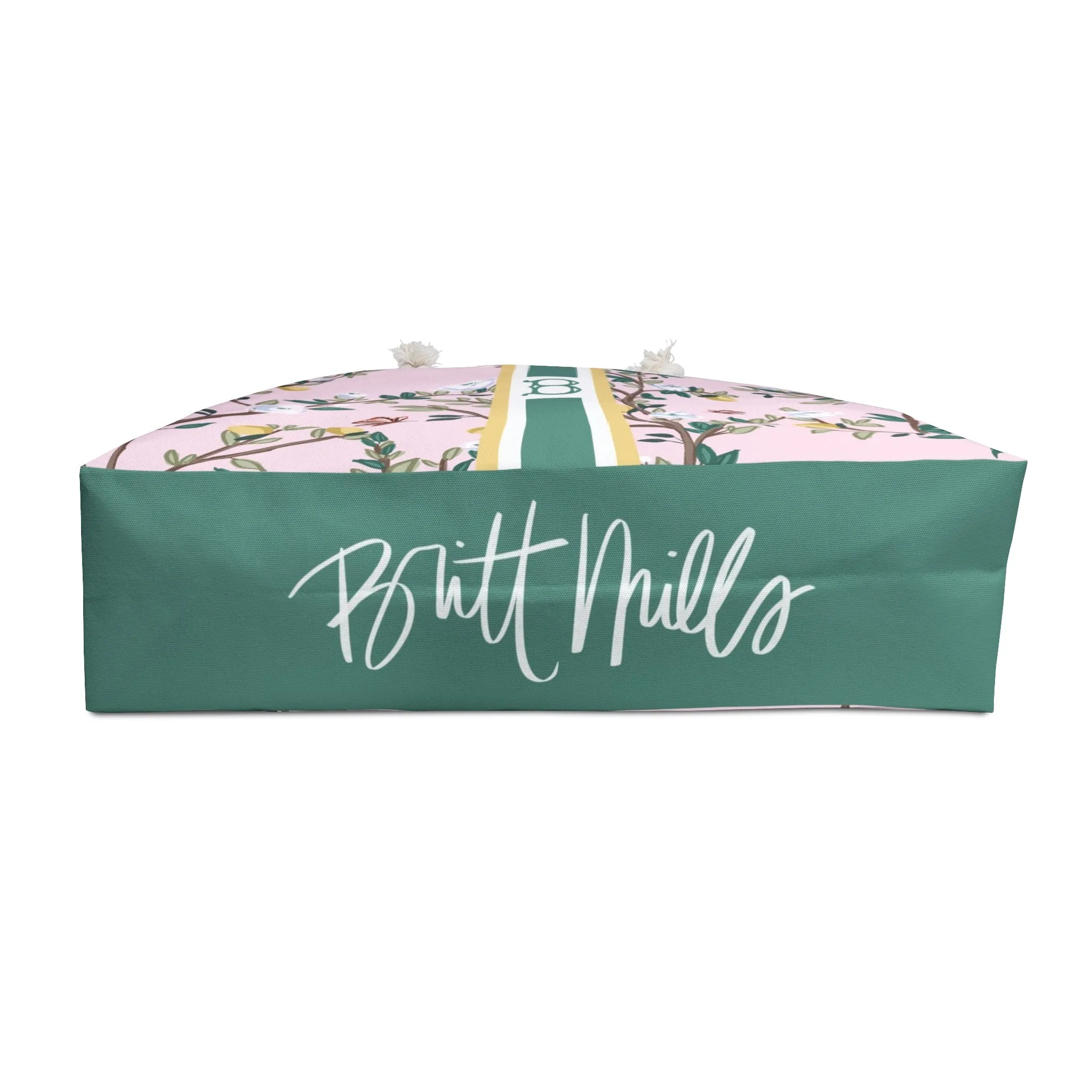 Blossom Garden Striped Monogrammed Carry-All Tote