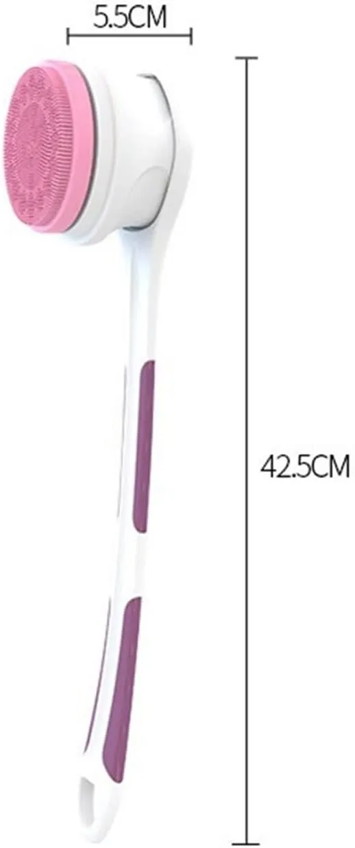 Body Brush Electric Bath Shower Brush Automatic Bath Cleaning Massage Body Brush Remove Exfoliating Scrub Long Handle (Color : Blue)