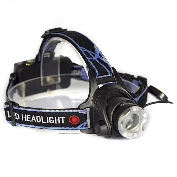 BORUiT 2000LM XML T6 LED Headlight 3-Mode Headlamp Zoomable Head Torch Camping Flashlight Hunting Frontal Lantern 18650 Battery