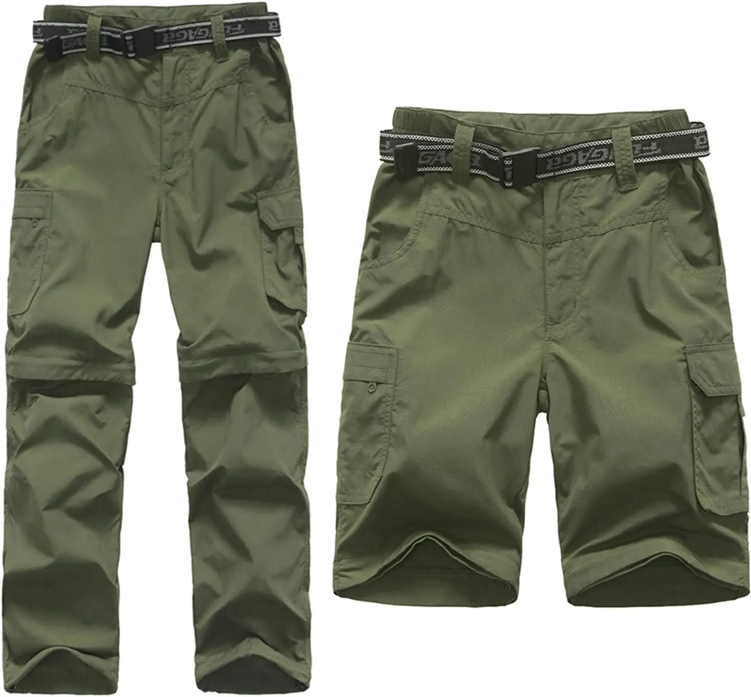 Boy’s Convertible Hiking Pants Lightweight Quick Dry Zip Off Pants for Kids Youth Outdoor UPF 50  Casual Cargo Trousers