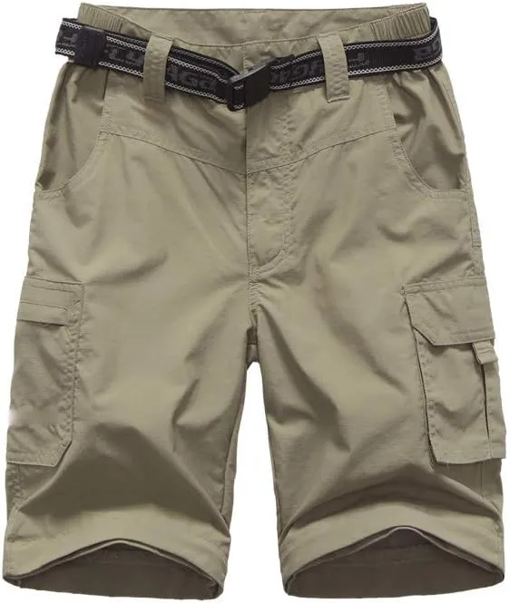 Boy’s Convertible Hiking Pants Lightweight Quick Dry Zip Off Pants for Kids Youth Outdoor UPF 50  Casual Cargo Trousers