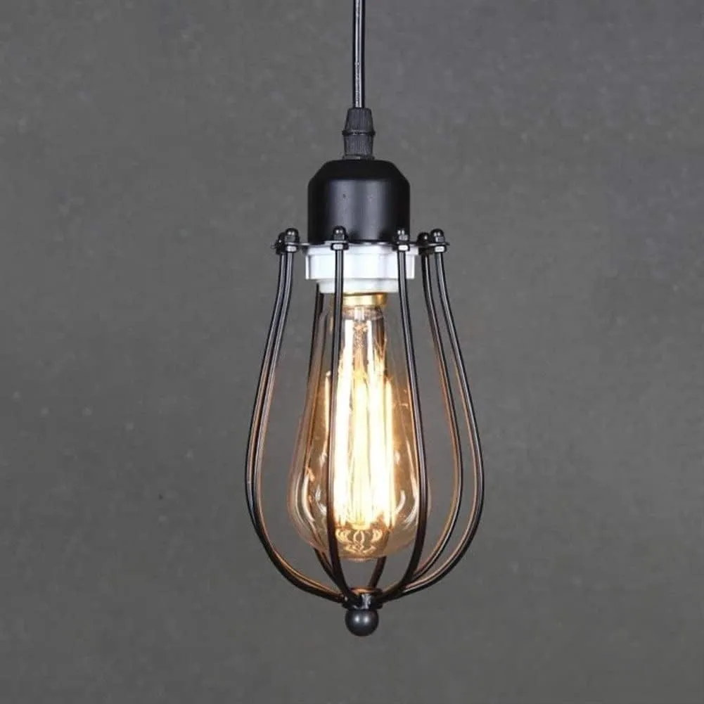 Bracket Light Industrial Metal Cage Edison Sconce Wall Light Lamp Black Adjustable Finished Copper Head(Single Head) Wall lamp