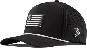 Branded Bills Vintage Old Glory PVC Curved 5 Panel Rope Hat, Fits 7-7 7/8, Adjustable Snapback | Lightweight, Comfort Stretch