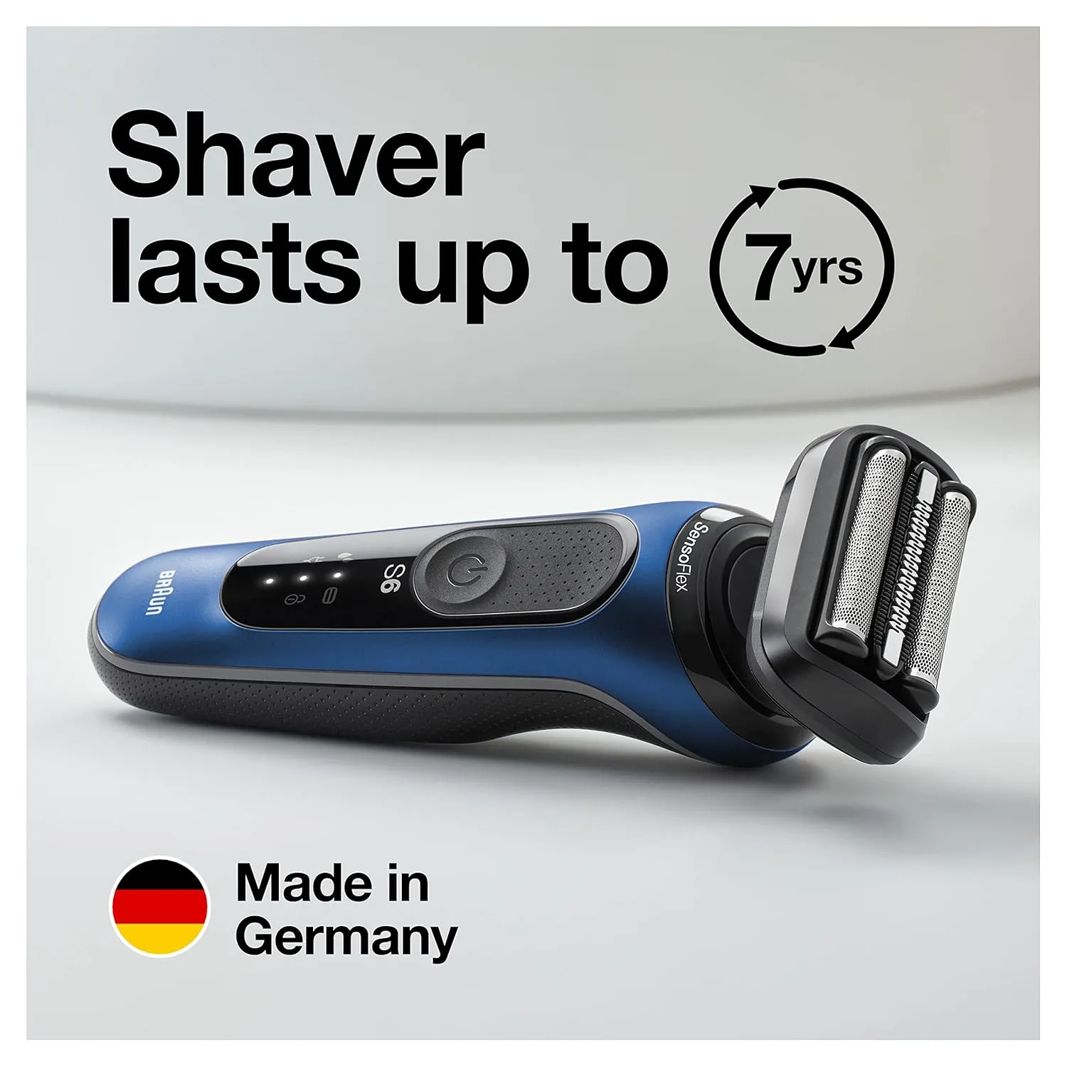 Braun Series 6 6040cs Electric Shaver with Charging Stand, Precision Trimmer, Wet & Dry, Rechargeable, Cordless Foil Shaver, Blue