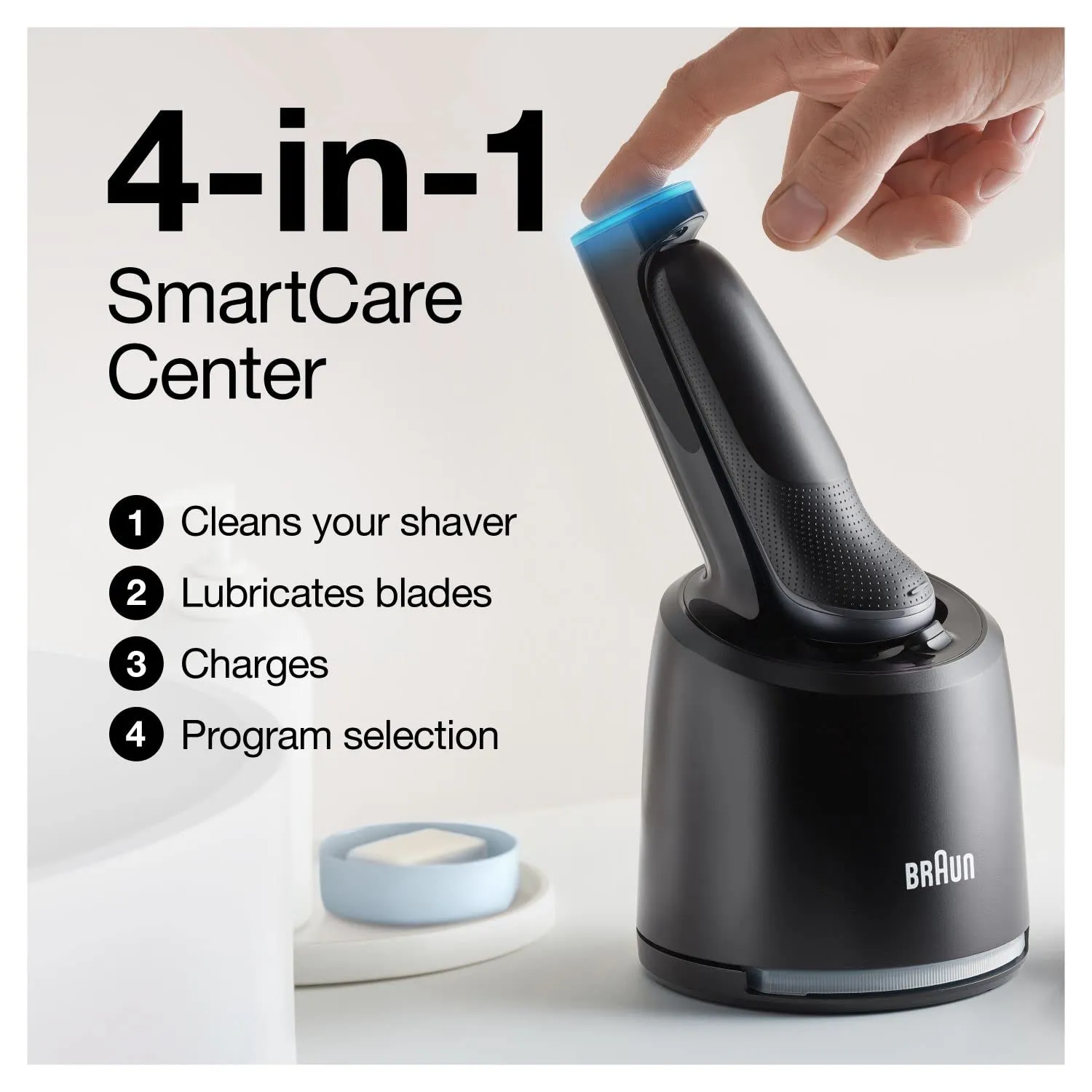 Braun Series 6 6075cc Electric Shaver with SmartCare Center and Precision Trimmer, Wet & Dry, Rechargeable, Cordless Foil Shaver, Black