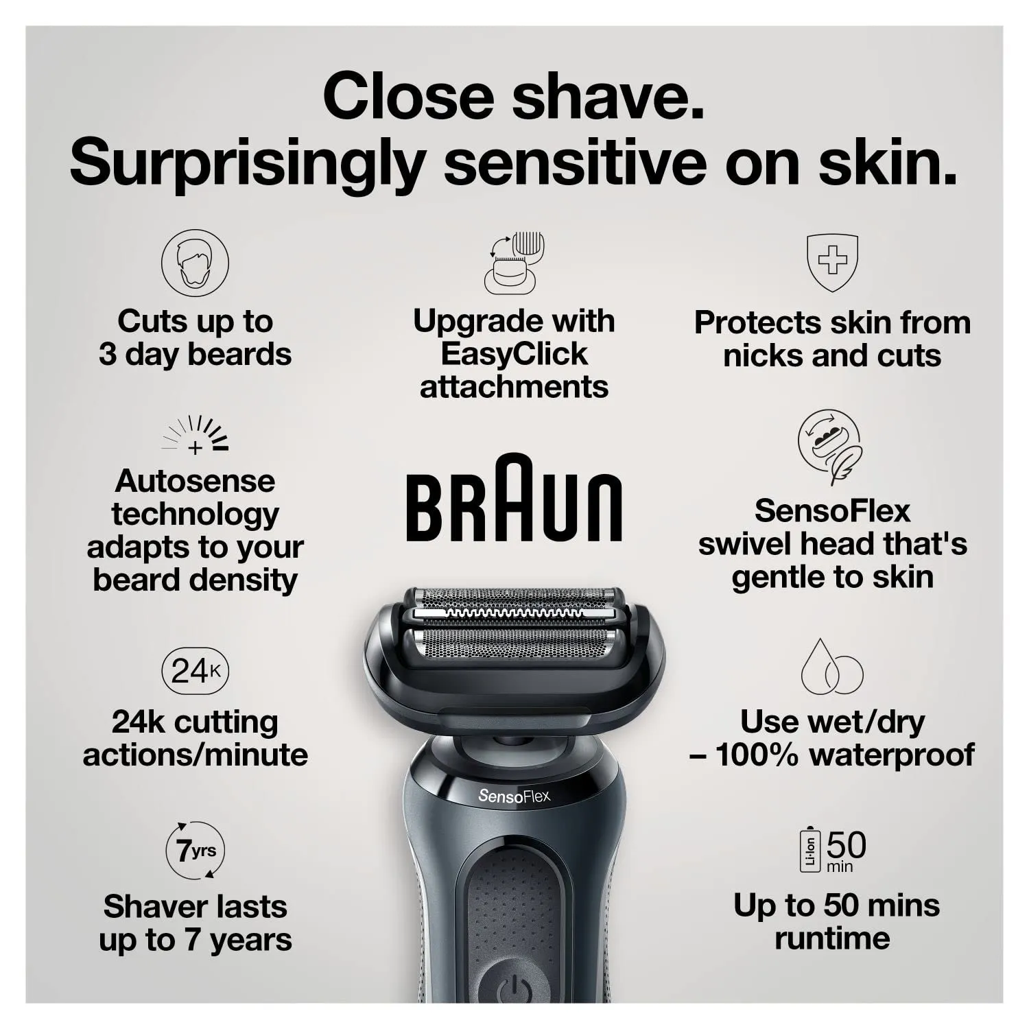 Braun Series 6 6075cc Electric Shaver with SmartCare Center and Precision Trimmer, Wet & Dry, Rechargeable, Cordless Foil Shaver, Black
