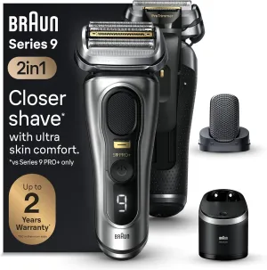 Braun Series 9 PRO  Electric Razor for Men, 5 Pro Shaving Elements and Shave-Preparing ProComfort Head for Closeness & Skin Comfort, 6in1 SmartCare Center, Wet or Dry Use, Charging Stand, 9597cc