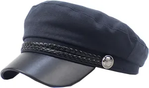 Brcus Men Women Yacht Captain Sailor Hat Newsboy Cabbie Baker Boy Peaked Beret Cap