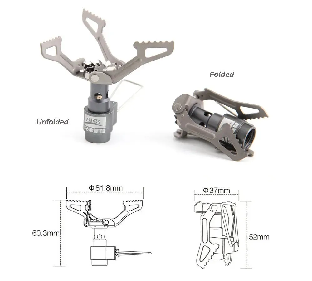 BRS Stove BRS-3000T Titanium Super Light And Flowing Outdoor Camping Gas Stove Mini Pocket 25g