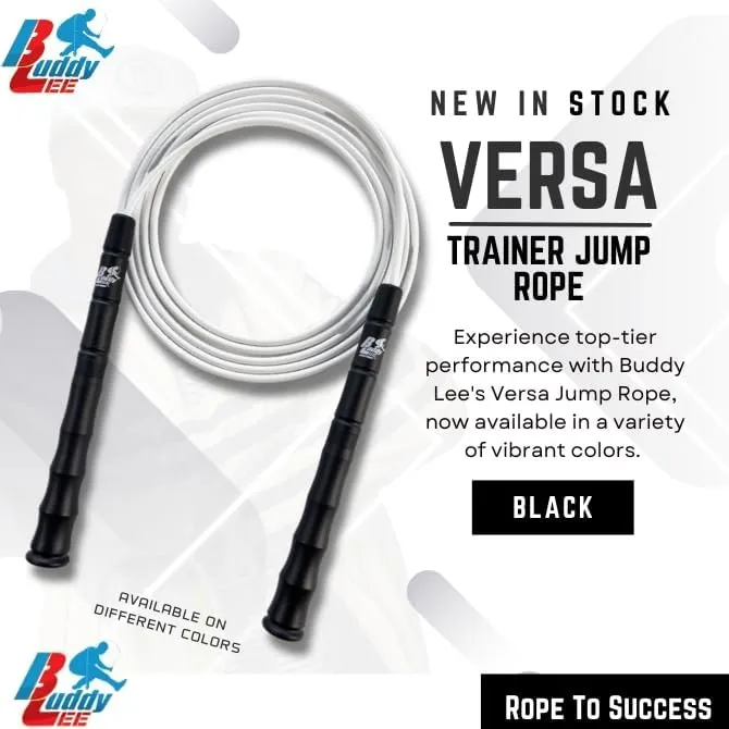 Buddy Lee New Versa Trainer Jump Rope – Adjustable Speed Rope for Fitness, Cardio & Training – Patented Swivel-Bearing Technology for Smooth Rotation – Lightweight, Durable & Ergonomic Handles