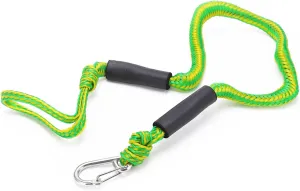 Bungee Dock Line, Elastic Stretchable Shock Absorbing Marine Mooring Rope with D Shape Buckle, 2T Pull Force 3.6-4.9 Feet/1.1-1.5m Dock Line Green Boat Rope for Dock Kayak