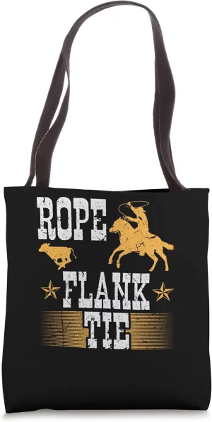 Calf Roping, Rope Flank Tie, Rodeo Cowboy Tote Bag