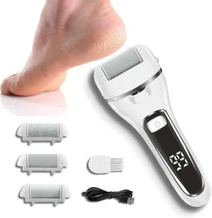 Callus Remover for Feet, Pedicure Tools for Feet with 3 Grinding Heads, Waterproof Foot Callus Remover for Dead Cracked Dry Skin Calluses